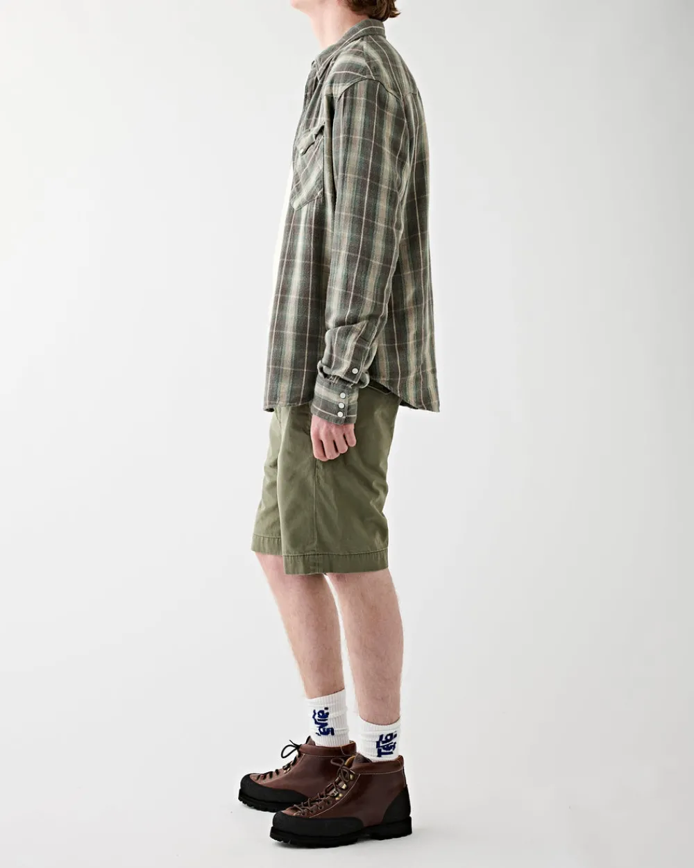 RRL 1943 Herringbone Twill Field Short Olive Outlet