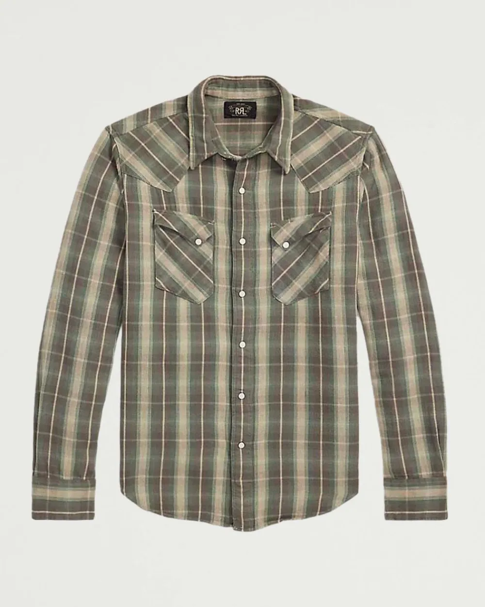 RRL Allen Western Sport Shirt Green/Grey Hot