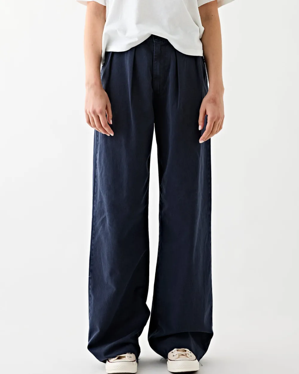 Denimist Blair Double Pleated Pant Navy New