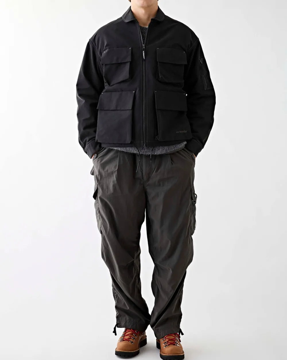 and wander C/PE Twill Field Jacket Black Hot