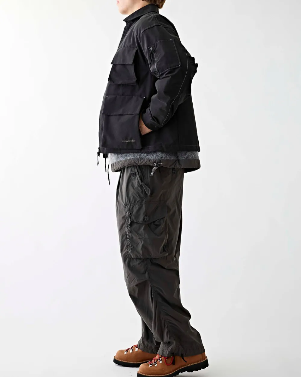 and wander C/PE Twill Field Jacket Black Hot