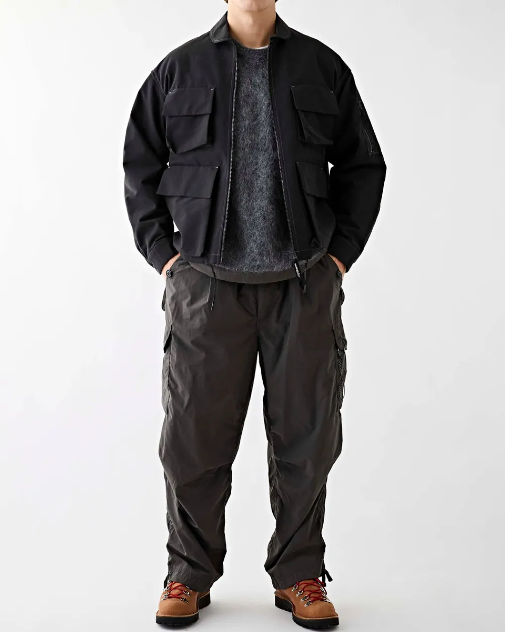 and wander C/PE Twill Field Jacket Black Hot