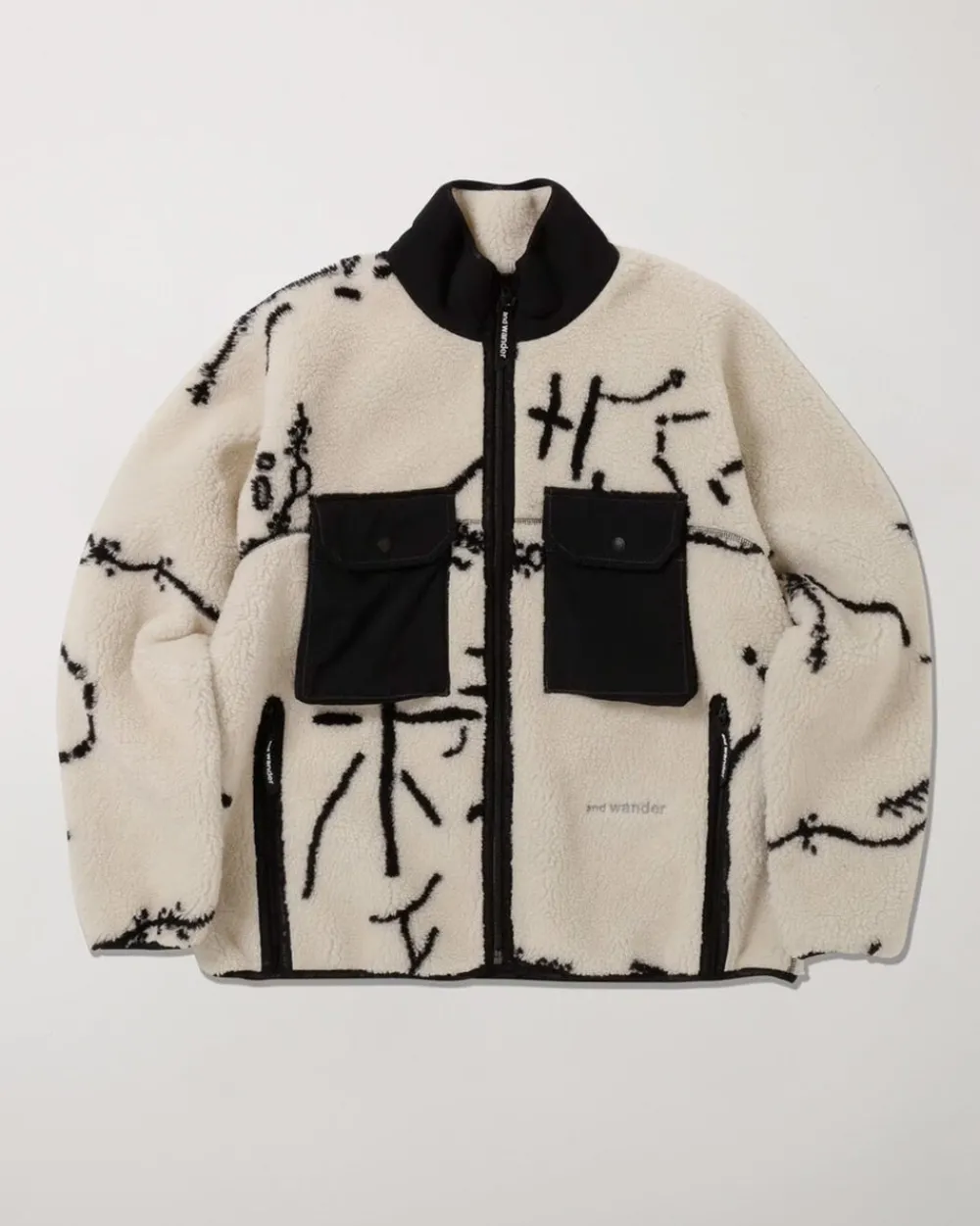 and wander Daijiro OHARA Map Key Boa Jacket Off White Best