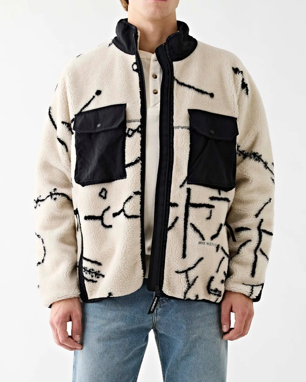 and wander Daijiro OHARA Map Key Boa Jacket Off White Best