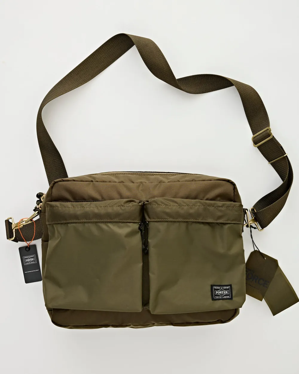 Porter Yoshida Force Shoulder Bag Olive Drab Clearance
