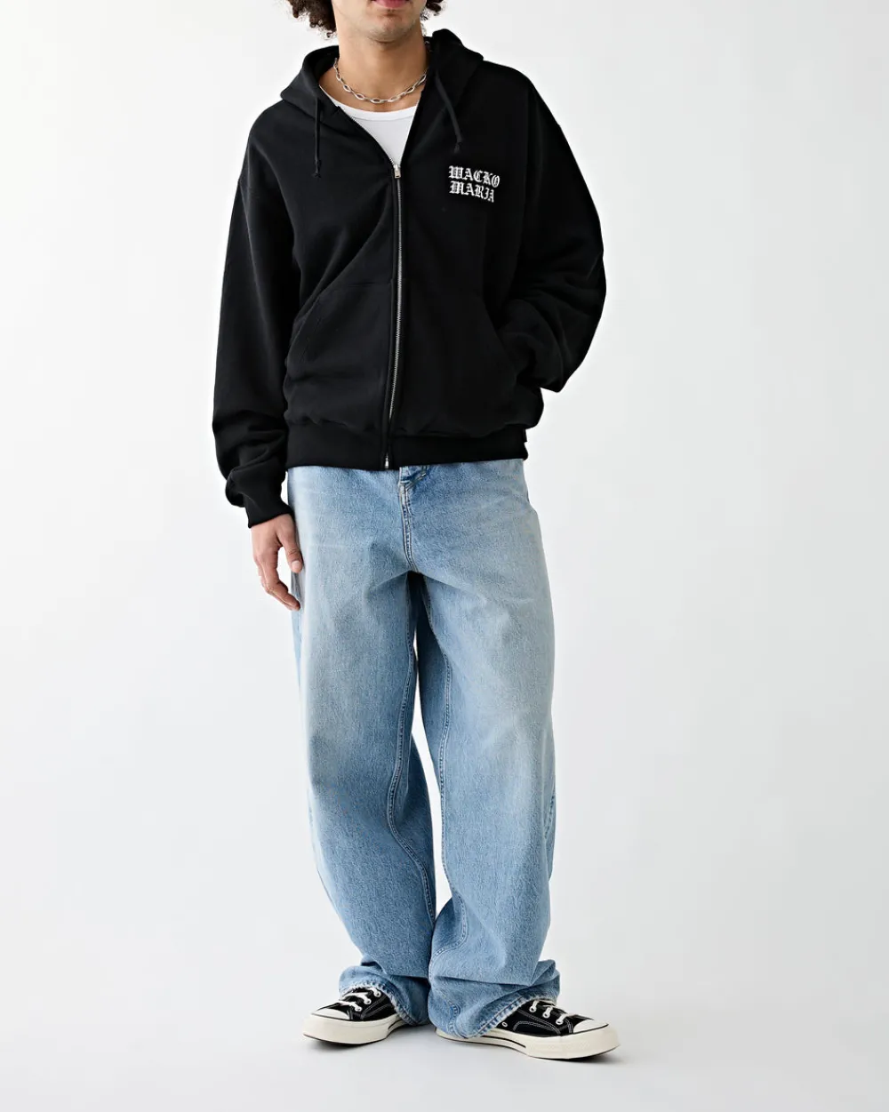 Wacko Maria Heavy Weight Full-Zip Hooded Sweatshirt Black Discount