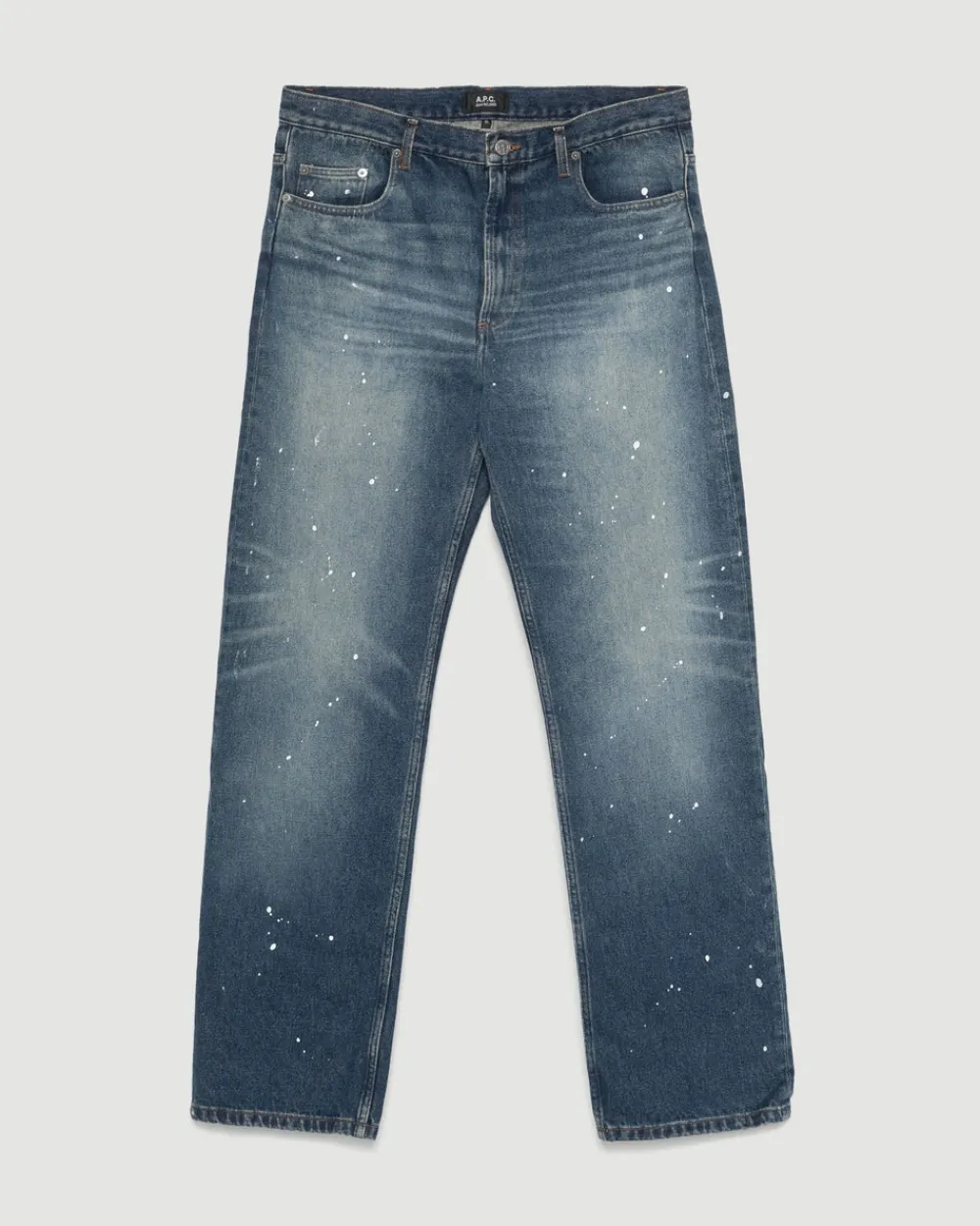 A.P.C. Jean Relaxed H Washed Indigo Paint Spots Discount