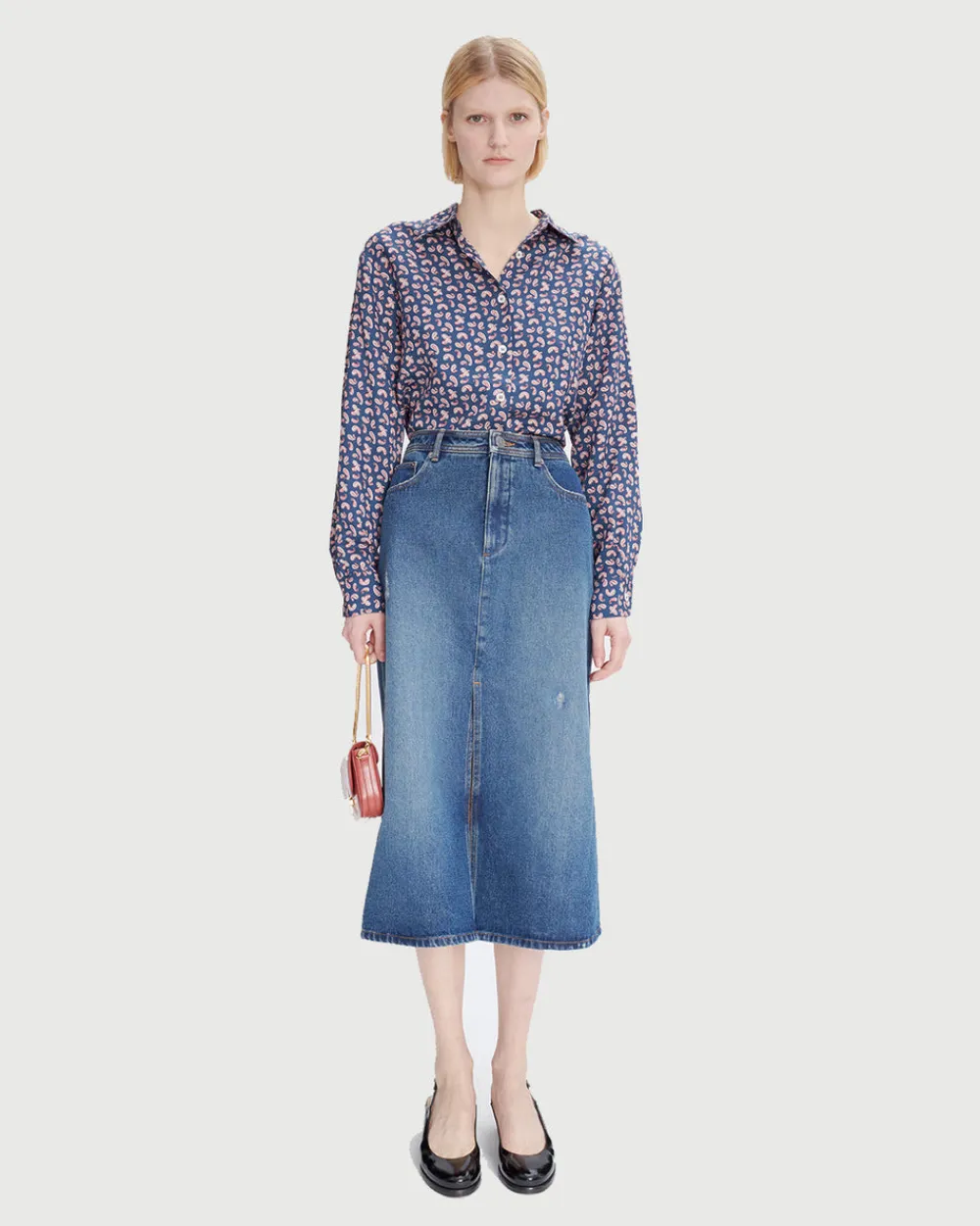 A.P.C. Jupe Georgia Washed Indigo Discount