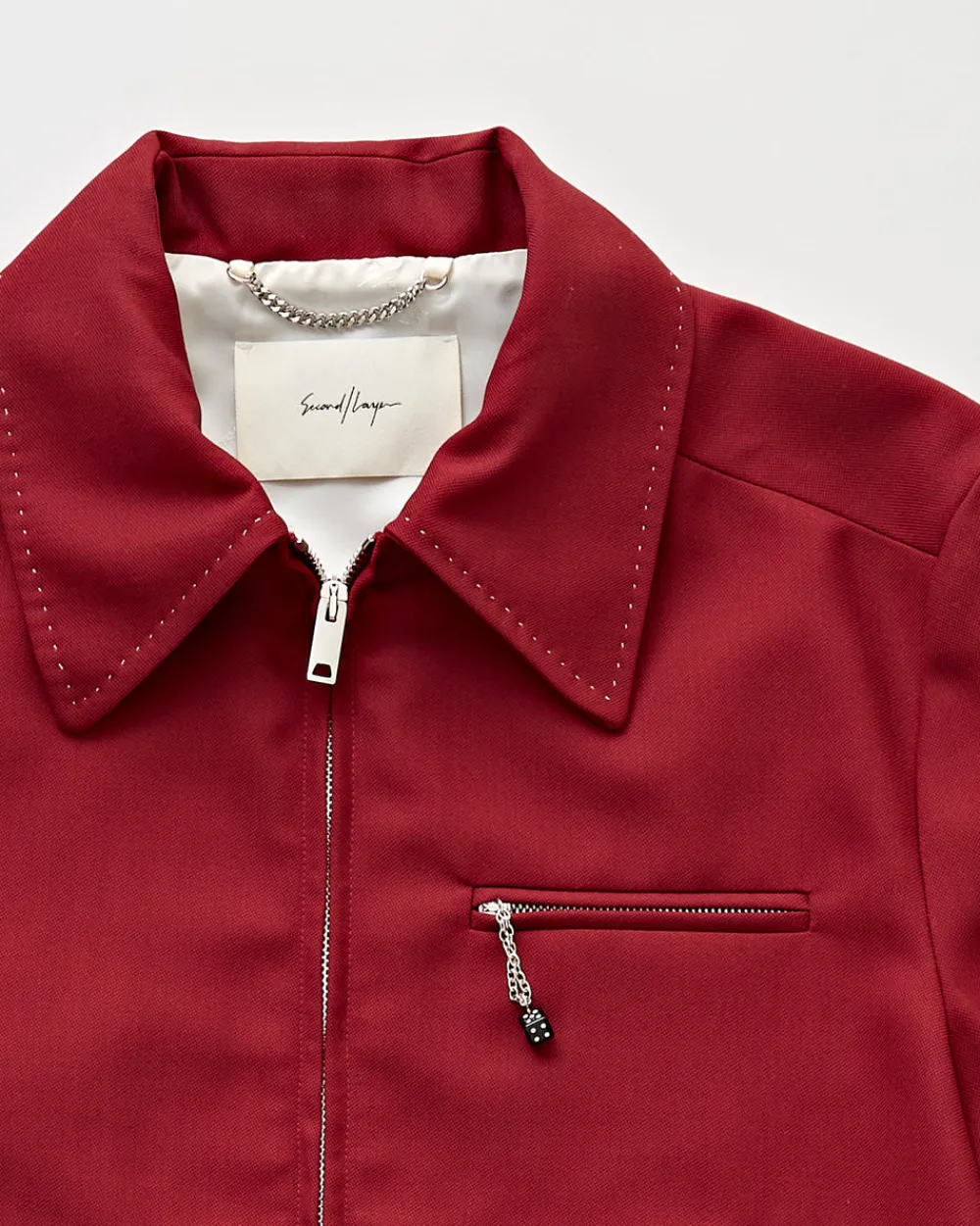 SECOND/LAYER Loco Dice Jacket Burgundy Red Fashion