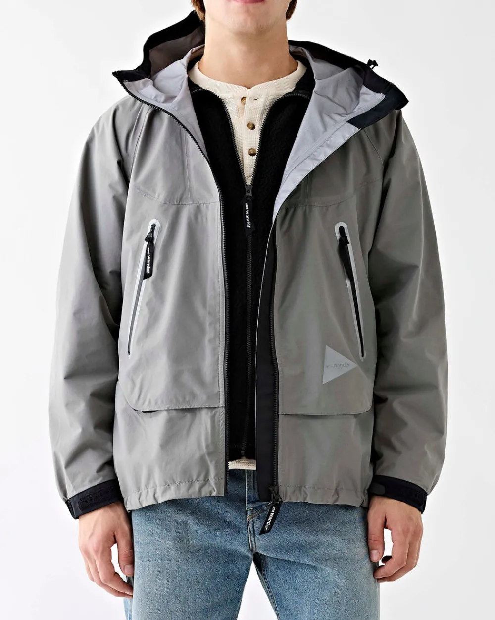 and wander Loose Fitting Rain Jacket Grey Online