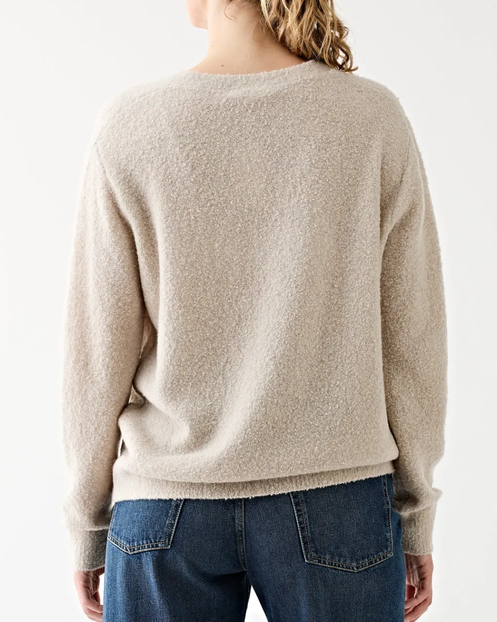 6397 Nubby V-Neck Chalk Clearance