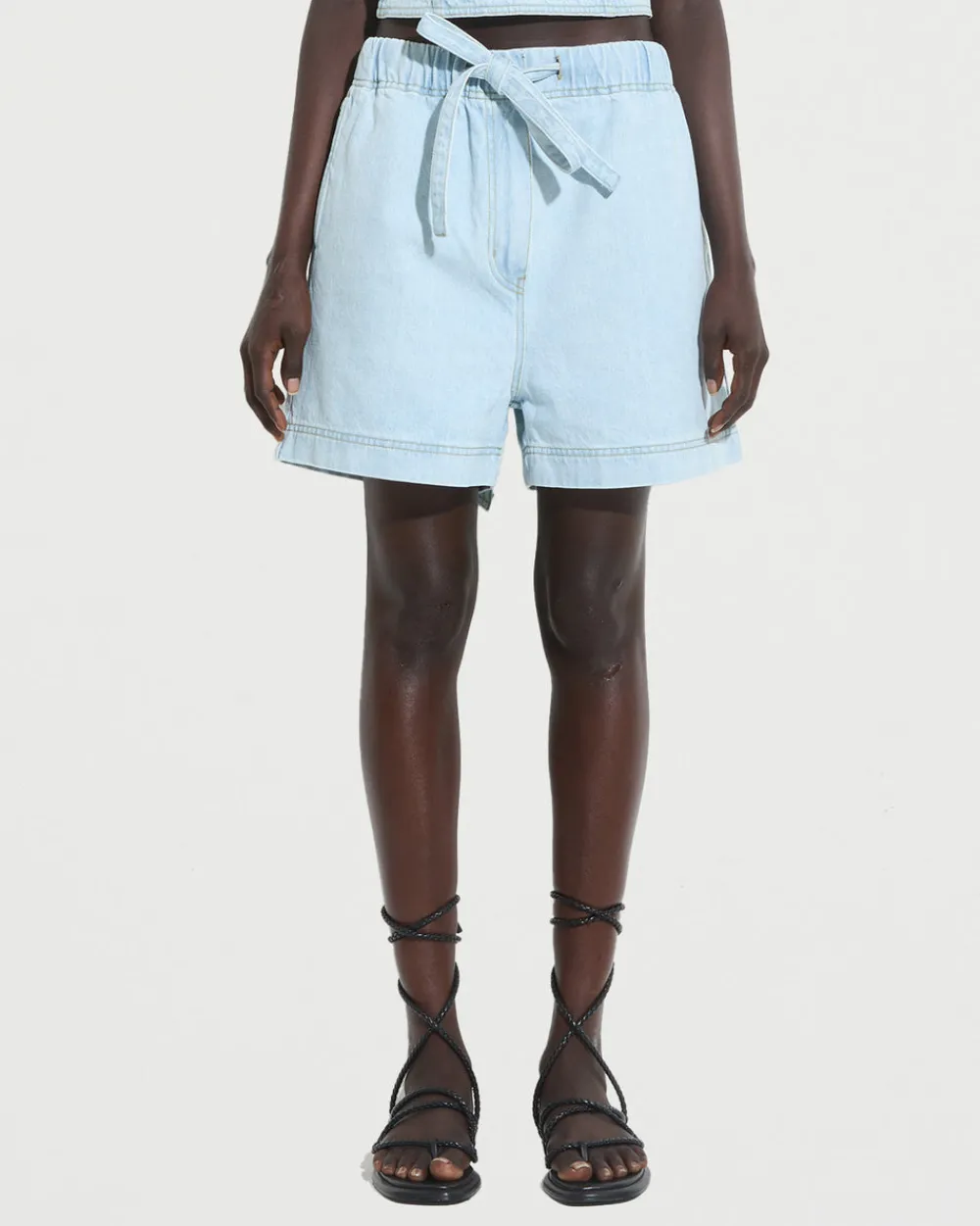 Christian Wijnants Panya Denim Shorts Light Blue Sale