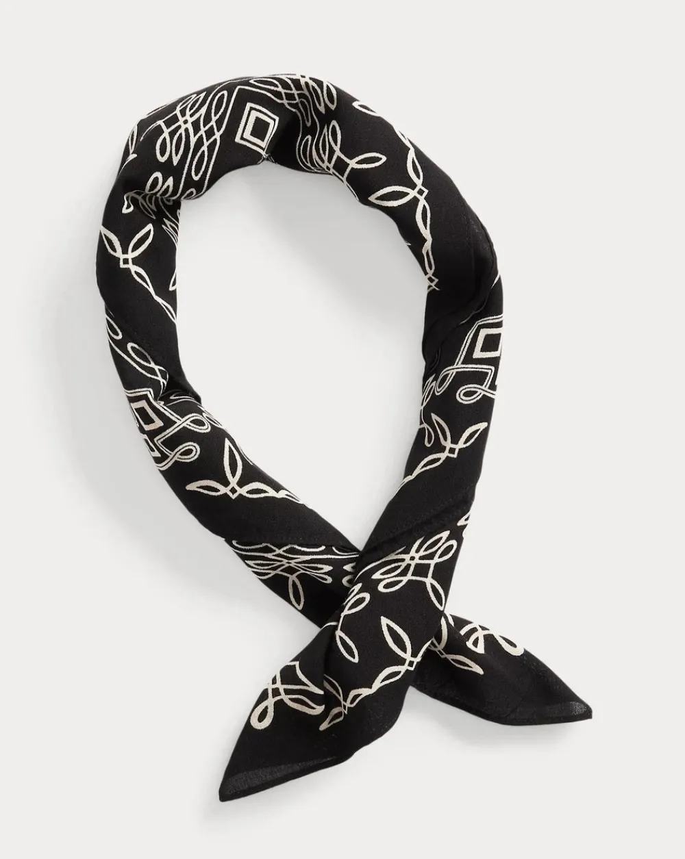 RRL Ranch Logo Bandana Black/Cream Best