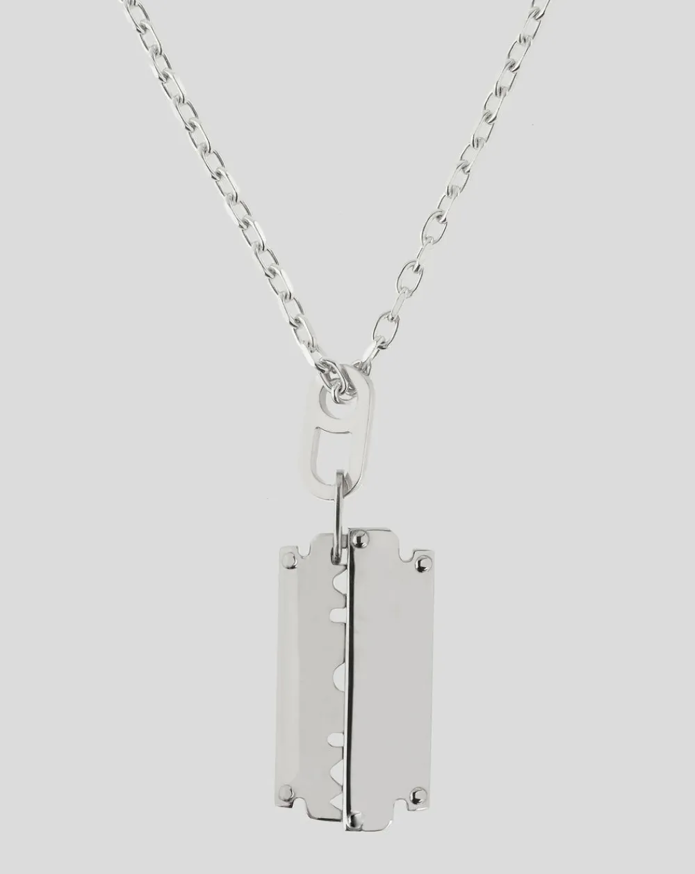 Hannah Martin London Razor Dog Tag Pendant (Large) Silver New