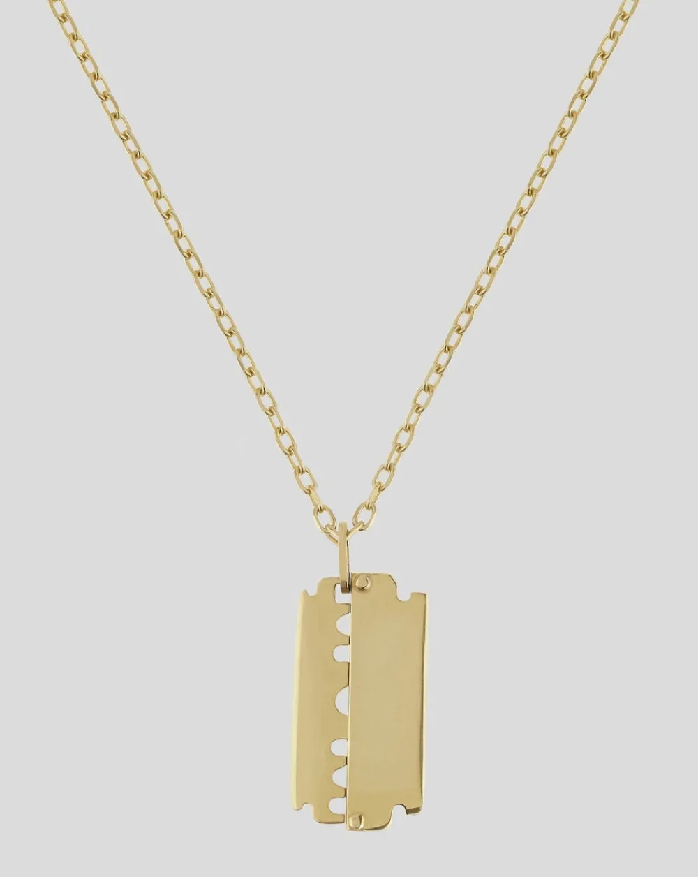 Hannah Martin London Razor Dog Tag Pendant (Small) Gold Hot
