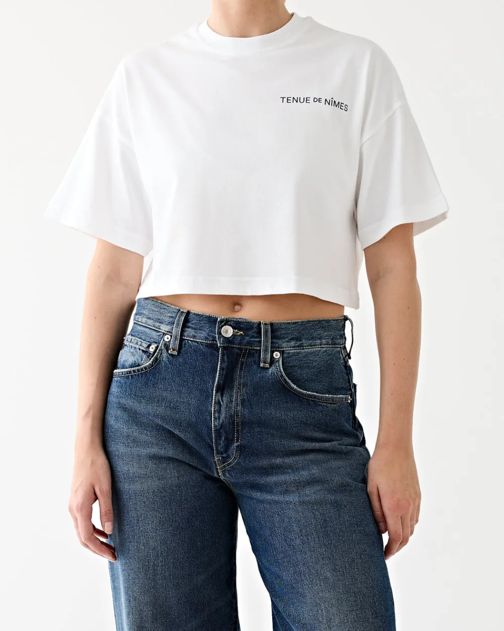 Tenue de Nîmes Roxy Oversized Cropped Tee White Sale