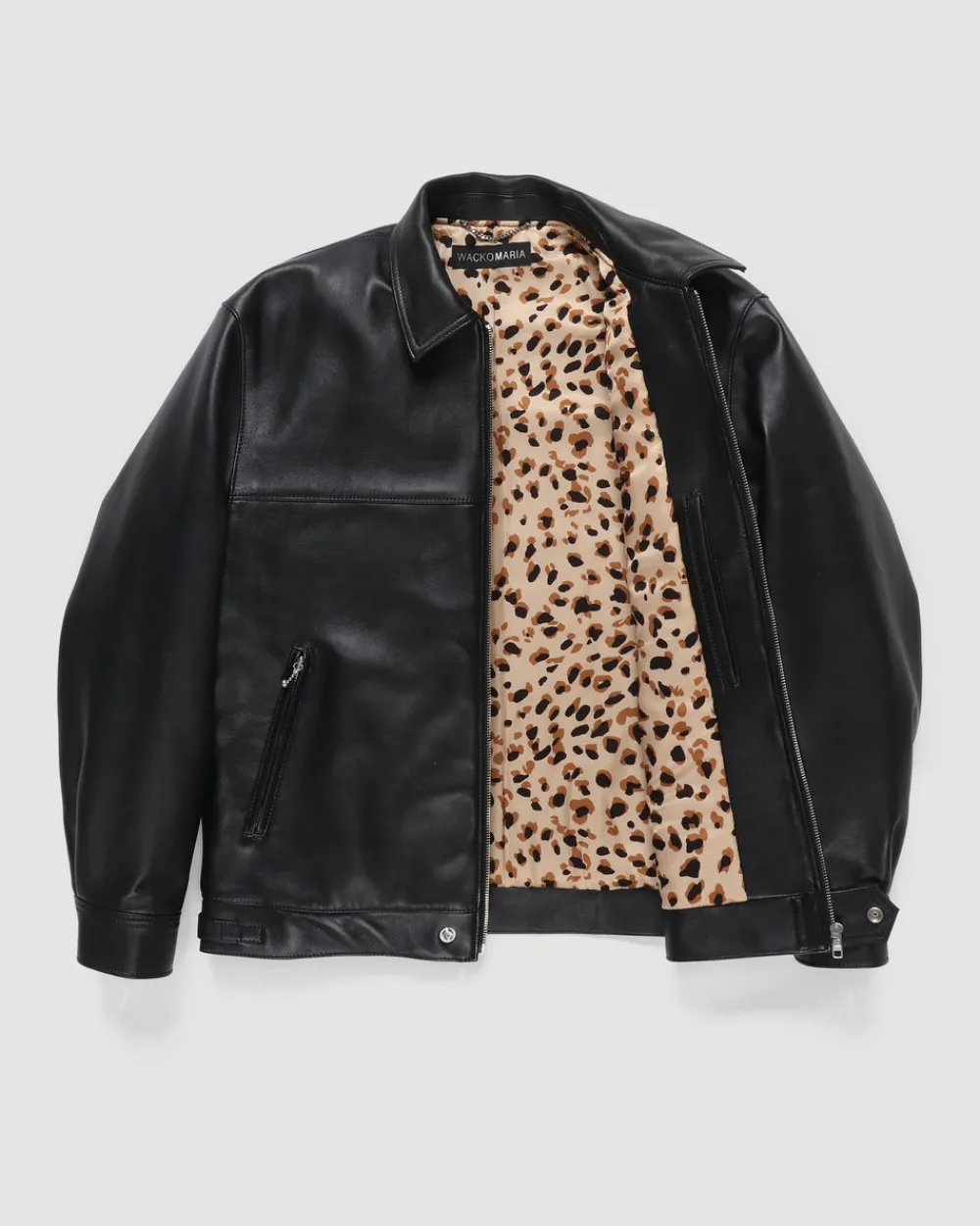 Wacko Maria Single Riders Leather Jacket (Type-2) Black Hot