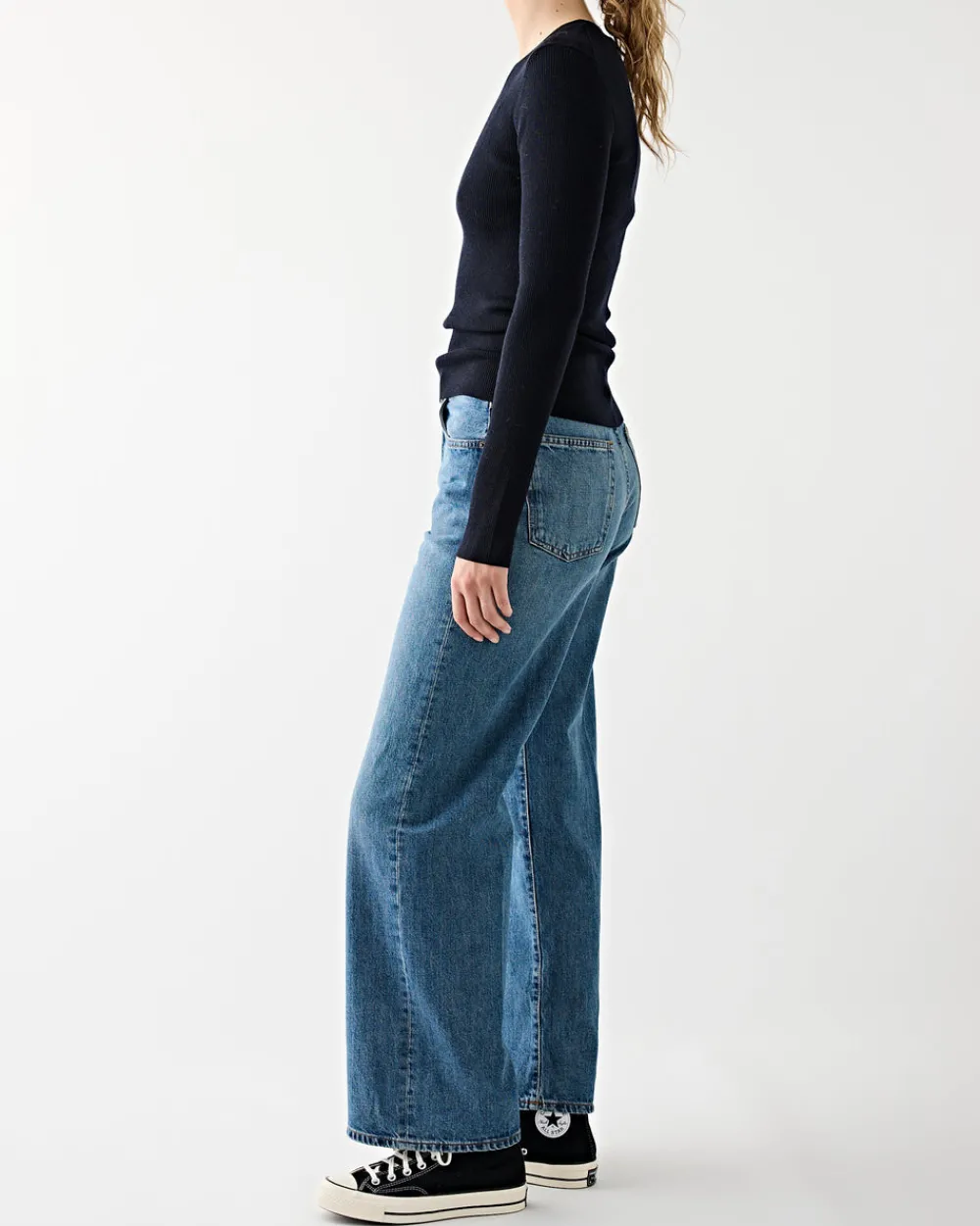 6397 Skinny Rib Crew Midnight Discount