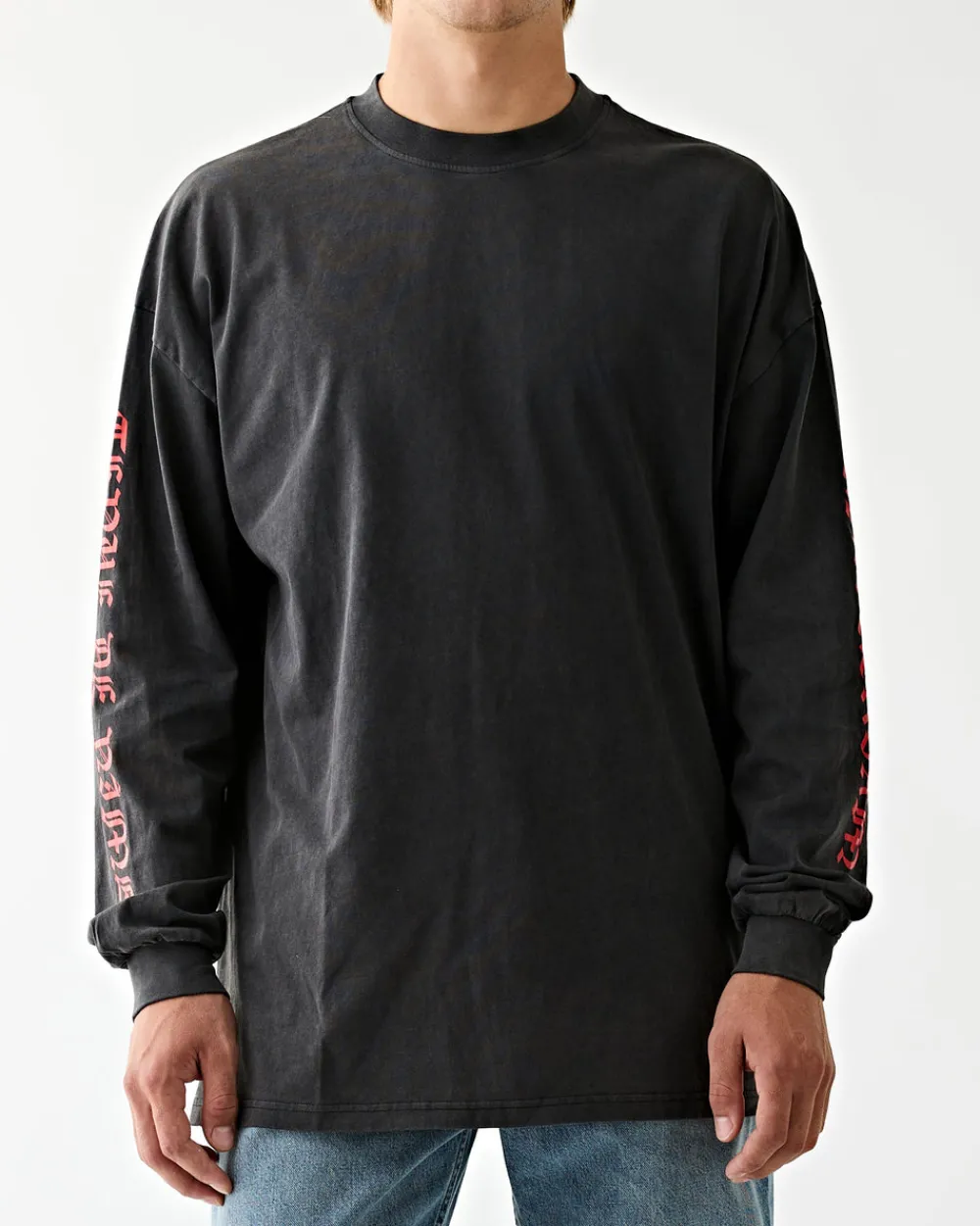 Tenue de Nîmes Slater L/S Tee Black/Red Sale