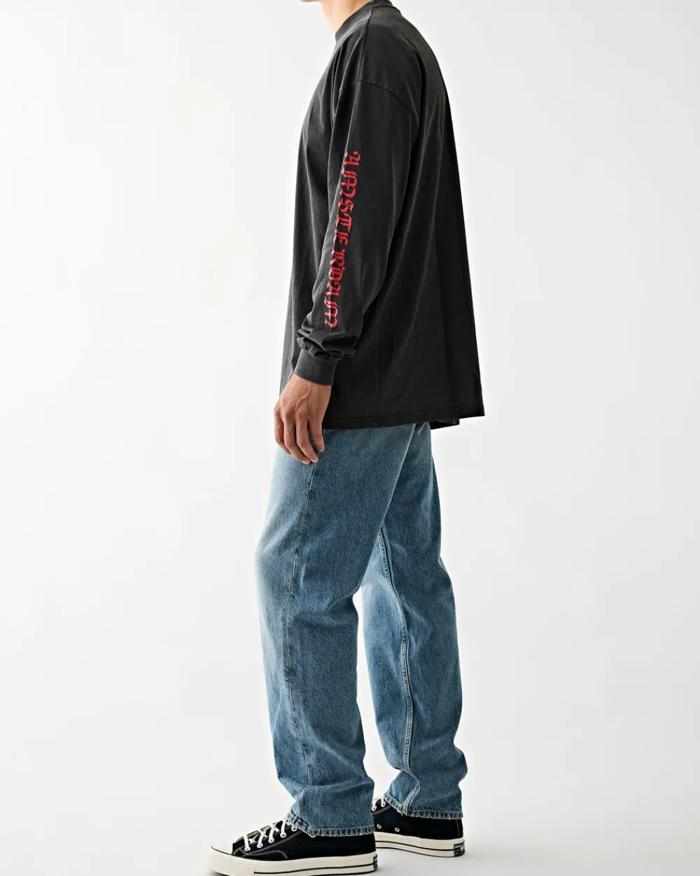 Tenue de Nîmes Slater L/S Tee Black/Red Sale