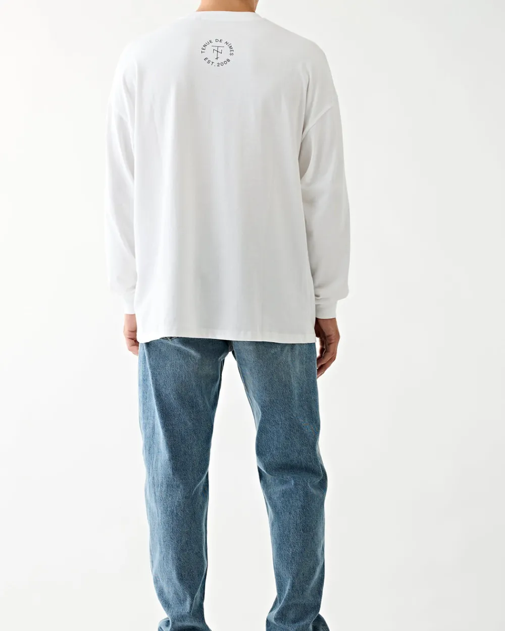 Tenue de Nîmes Slater L/S Tee White/Black Sale