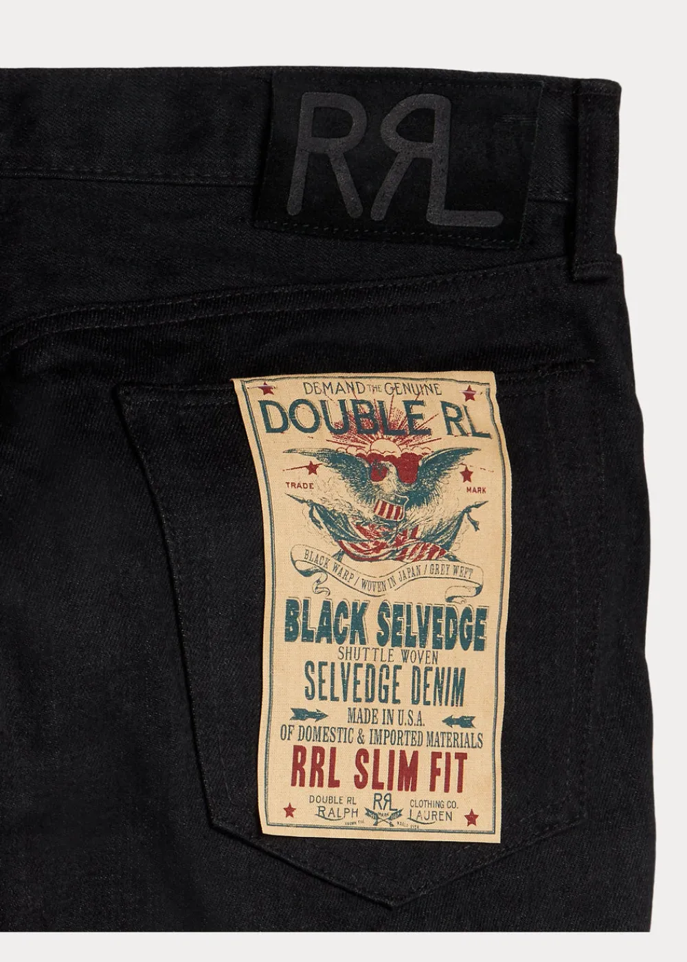 RRL Slim Fit New Black On Black Jean Clearance