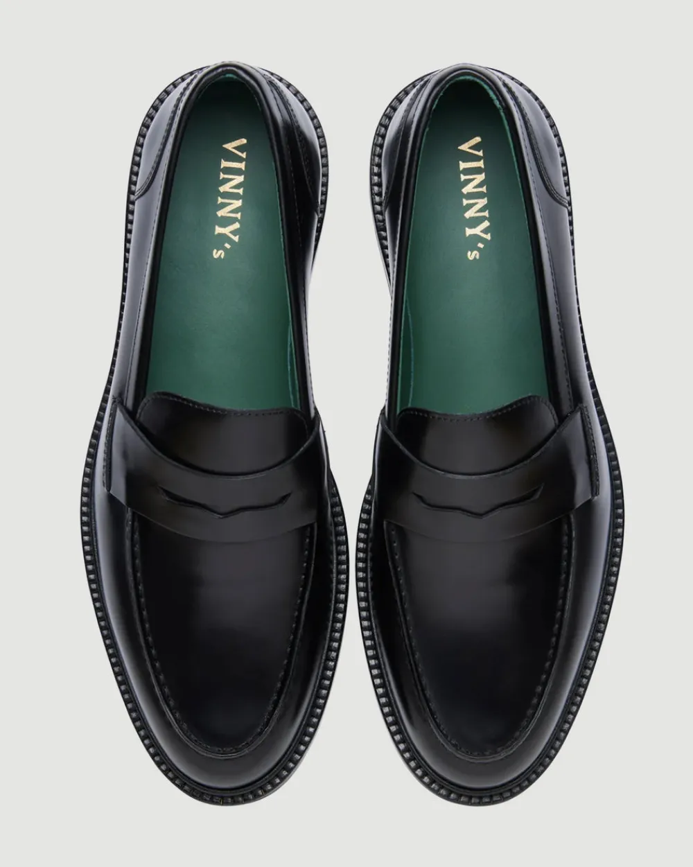 VINNY's Townee Penny Loafer Black Polido Leather Clearance