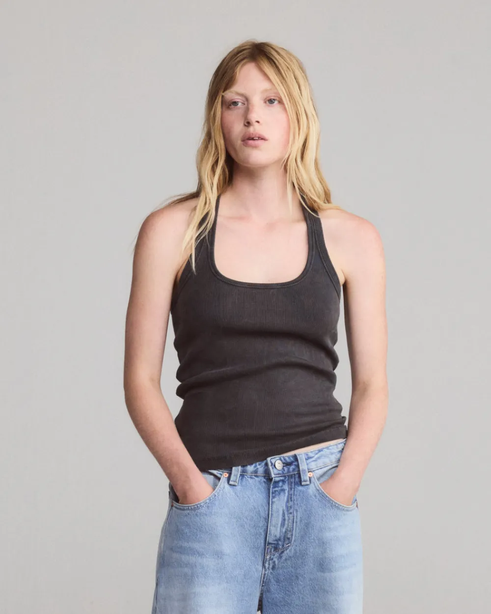 Tenue. Una Tank Top Trashed Black Fashion