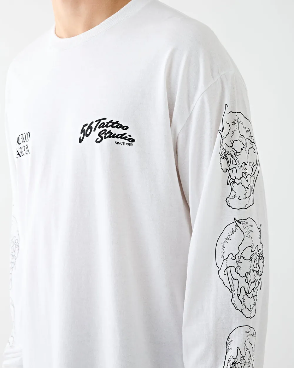 Wacko Maria x 56 Tattoo Studio Long Sleeve T-Shirt White Outlet
