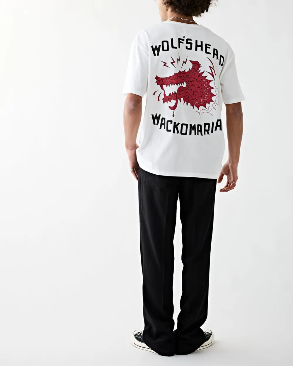 Wacko Maria Wolf's Head Washed Heavy Weight T-Shirt White New