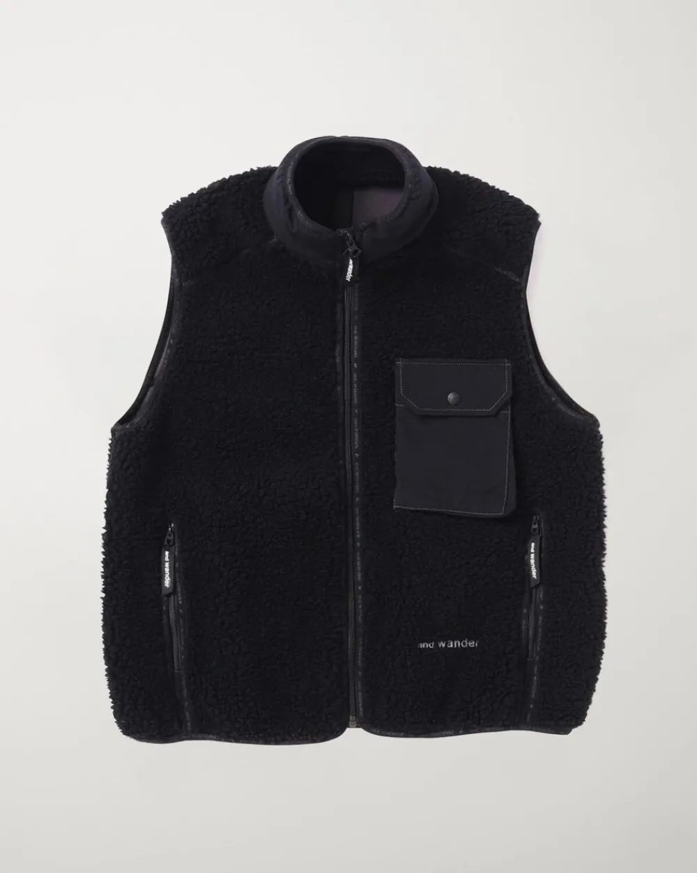 and wander Wool Boa Vest Black Online
